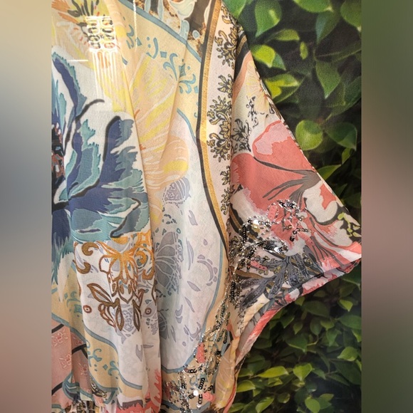 VENUS Multicolored Flutter Sleeve V-Neck Sundress - Picture 11 of 15